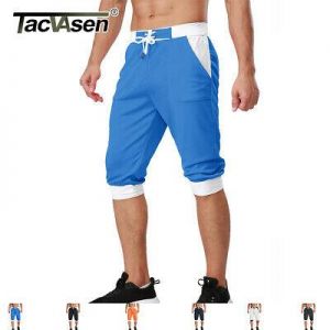 Breathable Mesh Capri Shorts Men&#039;s Gym Workout Running Sports Short Casual Pants