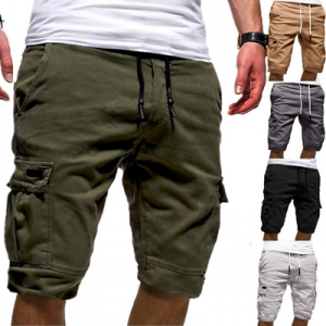 Men Casual Shorts Gym Sports Short Pant Drawstring Multi Pocket Overall Srousers